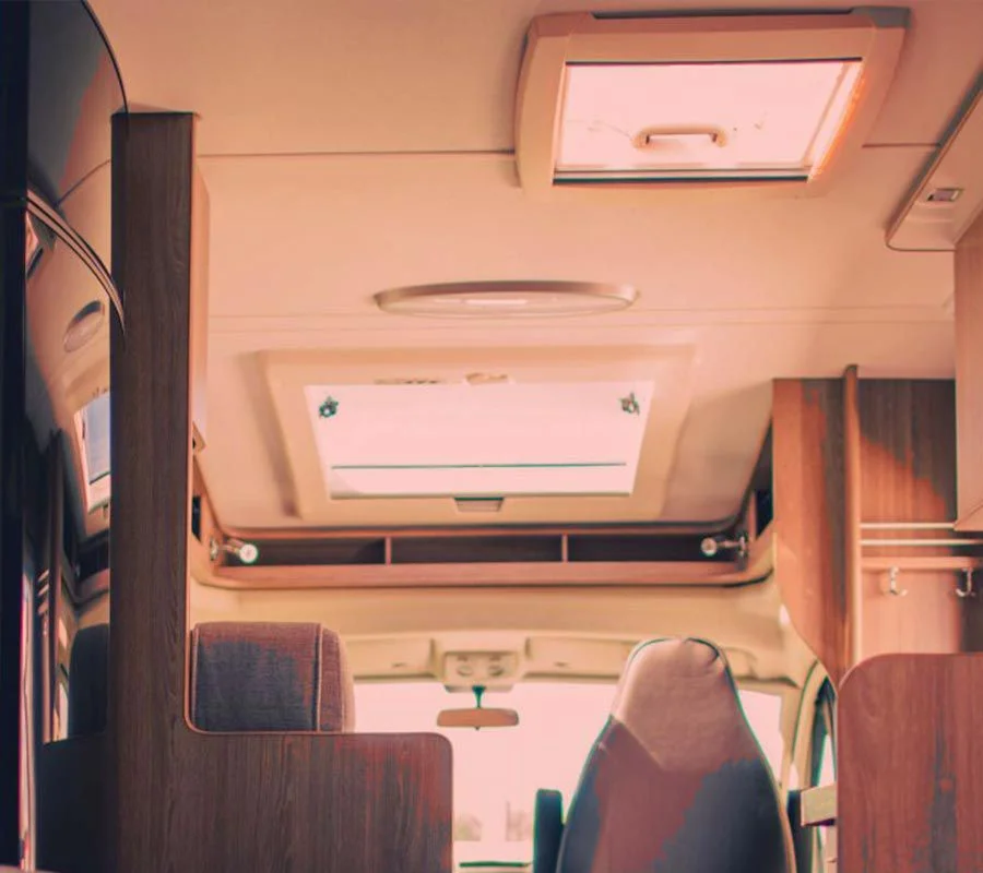 Caravan interior with a twelve volt electrical fit out